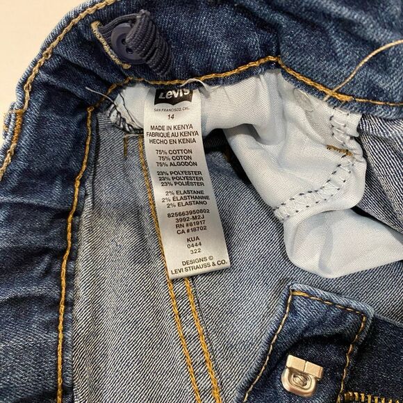 Levi’s 511 Slim Fit Kids Jeans Dark Wash Size 14 - Picture 4 of 5